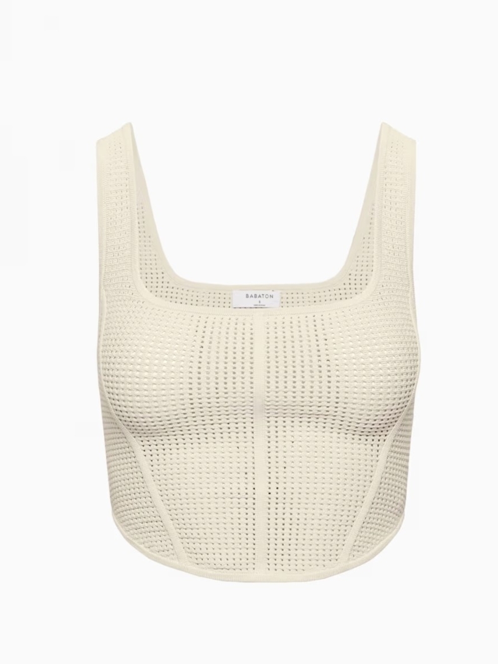 Aritzia Babaton Sculpt Knit Bustier Tank In Matte Pearl